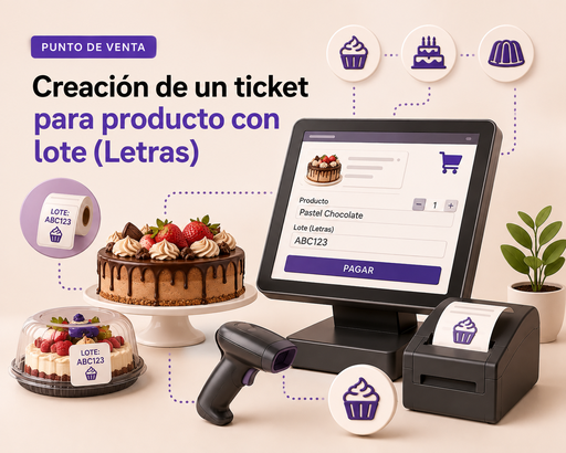 Creación de un ticket para producto con lote (Letras)